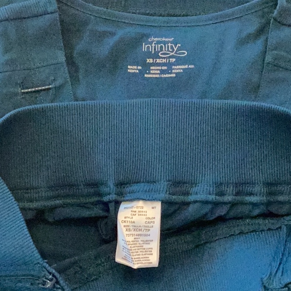 Infinity by Cherokee Women’s Scrubs Caribbean Blue - Picture 7 of 10